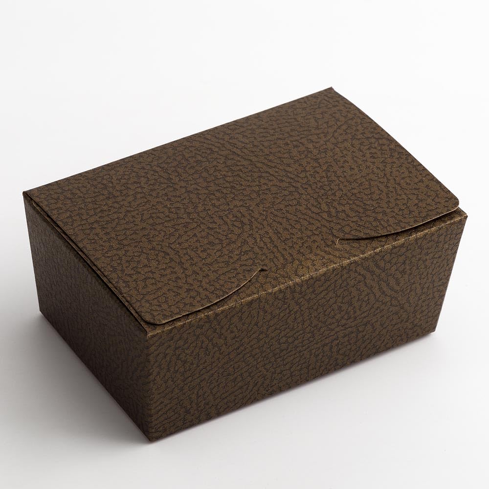 Italian Options Luxury Ballotin Wedding Boxes, Empty Large Gift Boxes for Handmade Chocolates, Biscuits, Food-Safe Treat Box for Fudge, Truffles, Gifts, 10-Pack, 125 x 80 x 55mm, Brown (Gold Lining)