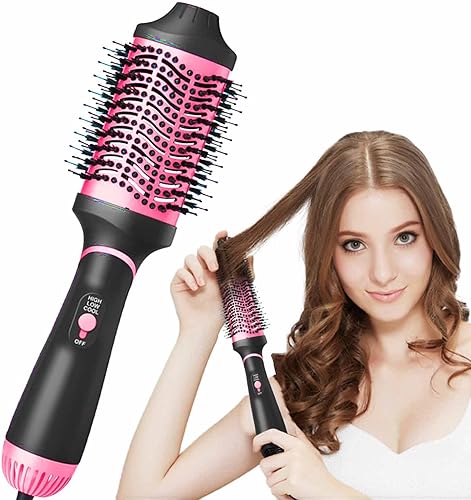 Cepillo secador de pelo, cepillo secador de pelo en uno, cepillo de aire caliente, secador de pelo 4 en 1 mejorado y voluminizador con iones