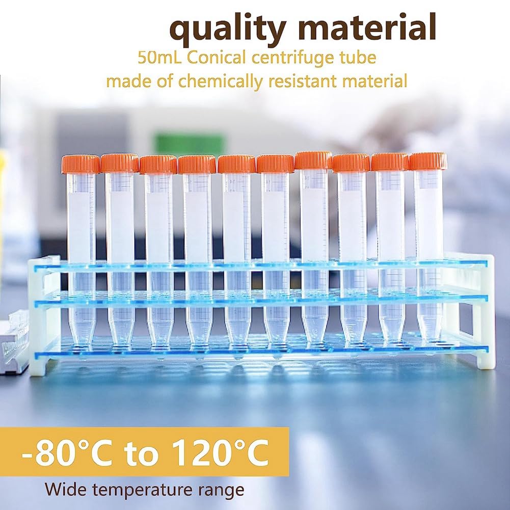 Tube de centrifugeuse conique – Tubes de centrifugeuse de 15 ml, 25 tubes stériles avec bouchons à vis étanches, tubes coniques faciles à utiliser