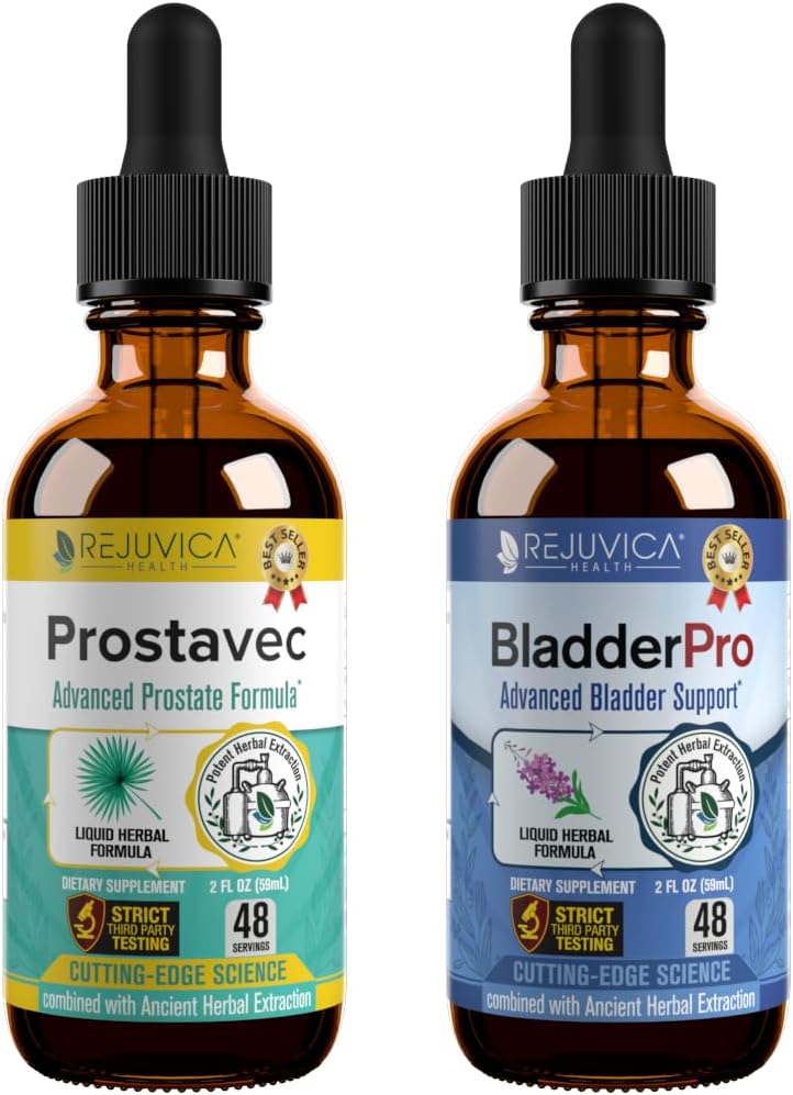 Rejuvica Health Prostavec + BladderPro Bundle - Advanced Prostate & Bladder Support Bundles - Liquid Delivery for Better Absorption