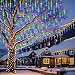 Rain Drop Lights, Aukora LED Meteor Shower Lights 11.8 inch 8 Tubes 144leds, Icicle Snow Falling Raindrop Lights for Wedding Party Holiday Xmas Garden Tree Decoration (Multi-Color)