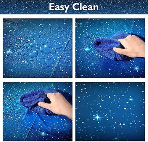 Outer Space Party Table Cloth Navy Blue Plastic Table Cover 274 x 137 CM Rectangular PVC Tablecloth for Outer Space Kids Birthday Party Supplies Decorations