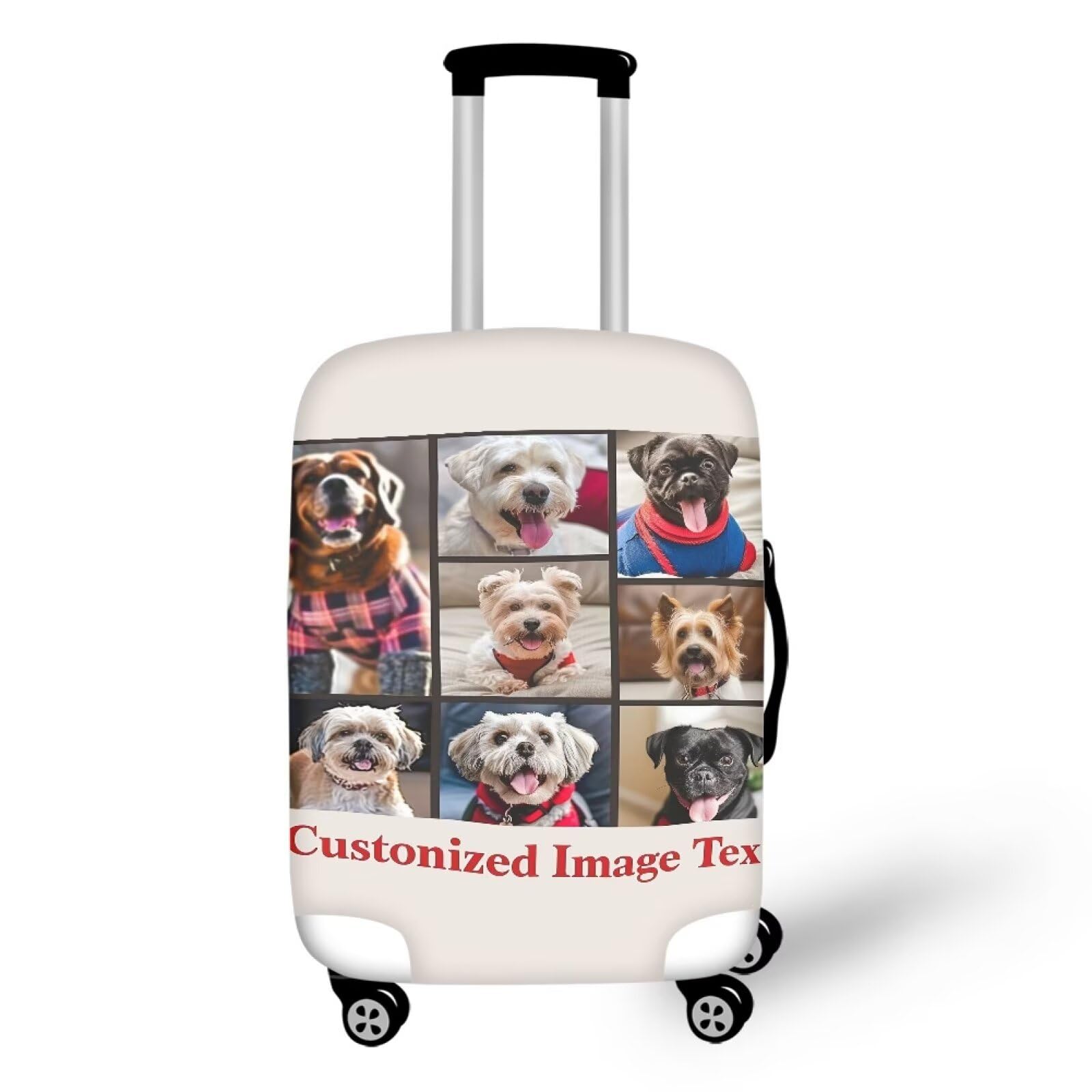 Ystardream Personalized Suitcase Covers for Luggage Customizable Photos Foldable Luggage Cover Suitcase Accessories Fits for Student Boy Girl Teens Adult L