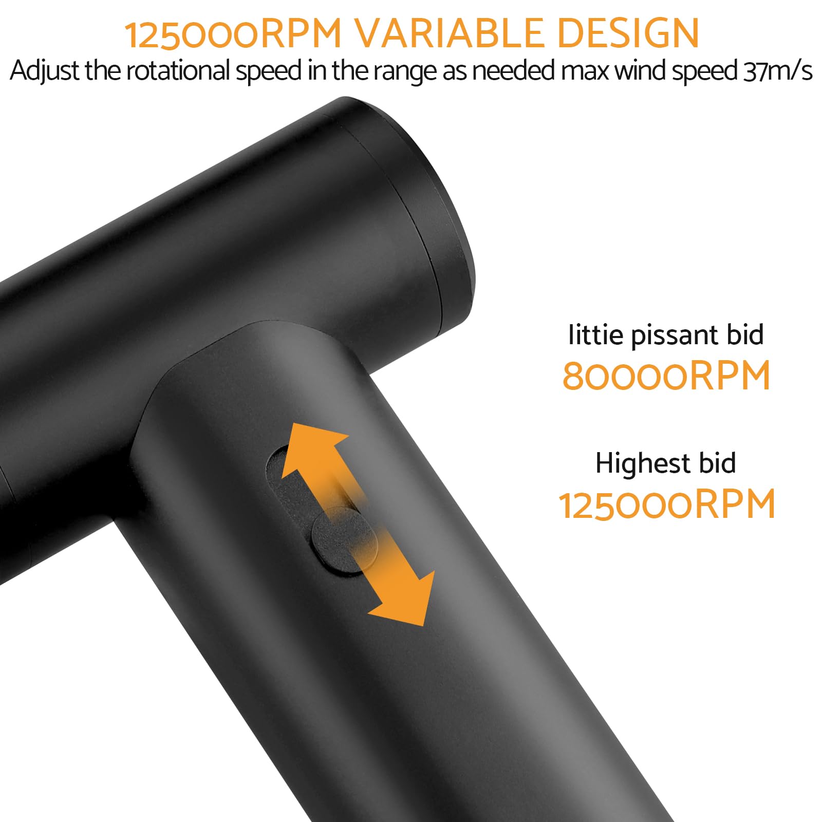 Maxetodo 2-in-1 Electric Air Duster & Vacuum Turbo Fan,125000 RPM Cordless Jet Blower Adjustable Speeds,8000mAh Rechargeable Battery,Aluminum Body,for Travel,Computer Keyboard,Car,Home&Office Cleaning