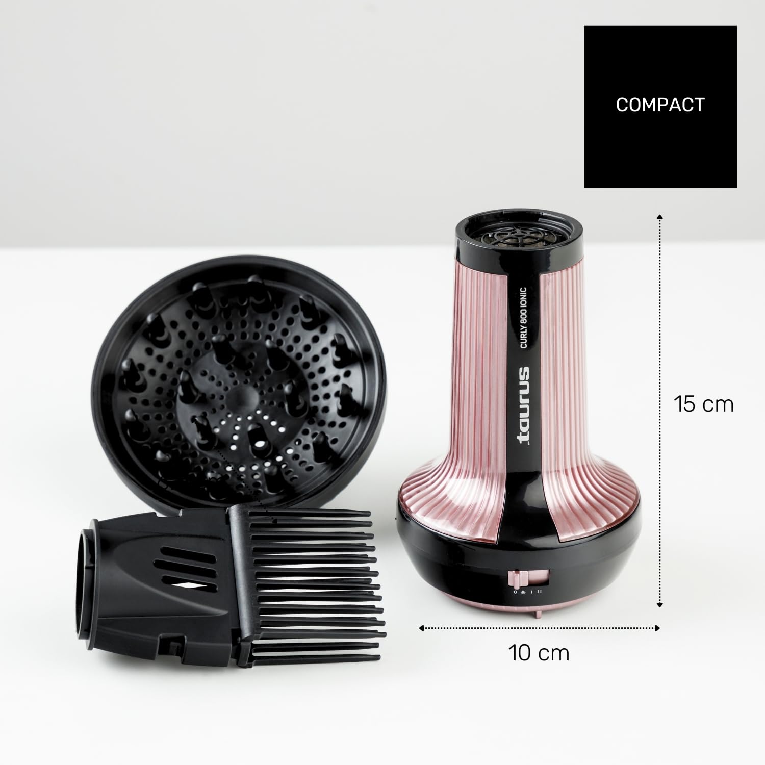 Taurus Curly 800 W dyfuzor ciepłego powietrza | do kręconych włosów | Ionic Care | powłoka ceramiczna | 3 temperatury i prędkości, ochrona przed puszeniem, akcesoria w zestawie