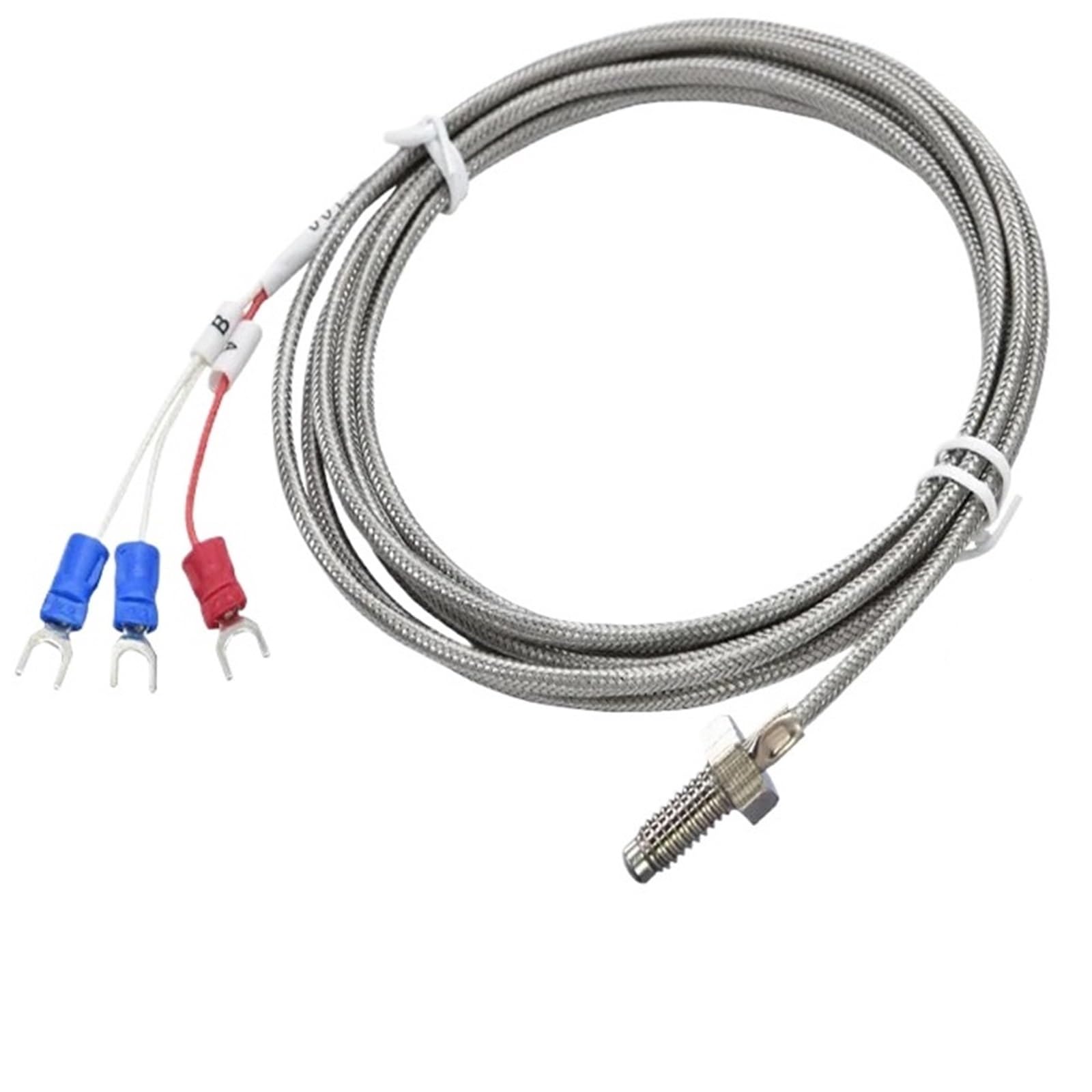 Sensor de temperatura de tornillo M6 PT100/PT1000, sonda de temperatura de resorte, alta precisión, alta temperatura, instrumento de medición, 500 ℃(PT100 A L 5M)