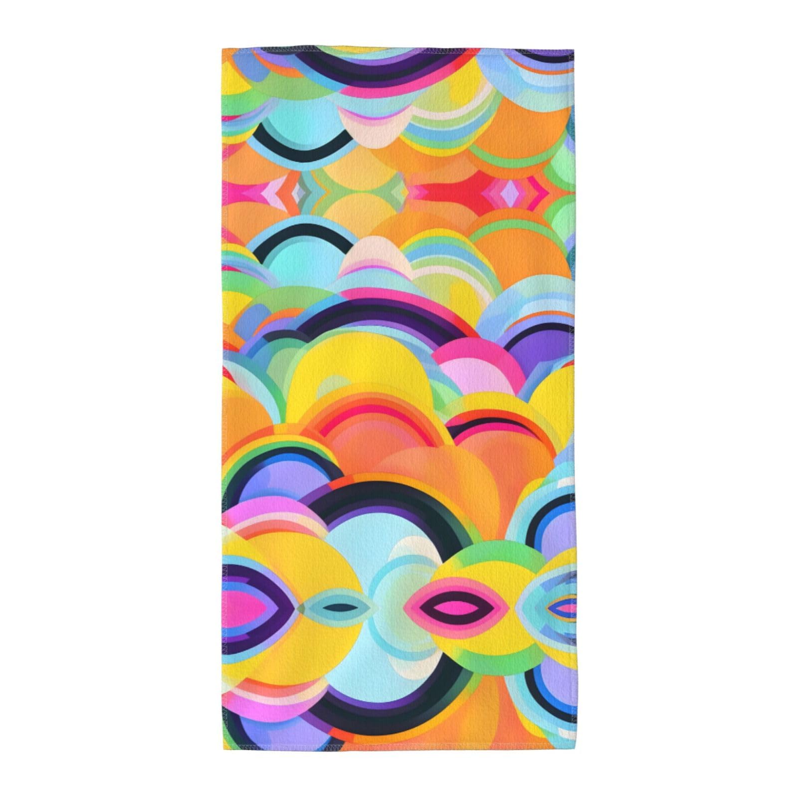 WYCZHY Rainbow Pattern Printed Quick Dry Beach Towel For Camping Travel Vacation