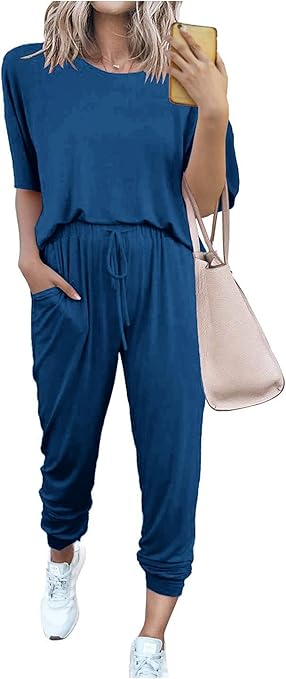 PRETTYGARDEN Women's Two Piece Sets 2025 Summer Spring Jogger Pants Travel Vacation Lounge Outfits Airplane Matching Clothes