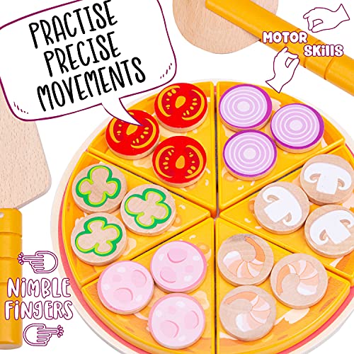 Jaques von Londoner Pizza-Party Holzspielzeug Küche Kinder – Lebensmittel und Küchenspielzeug mit Mehrfachnutzen Spielen… – Bild 6