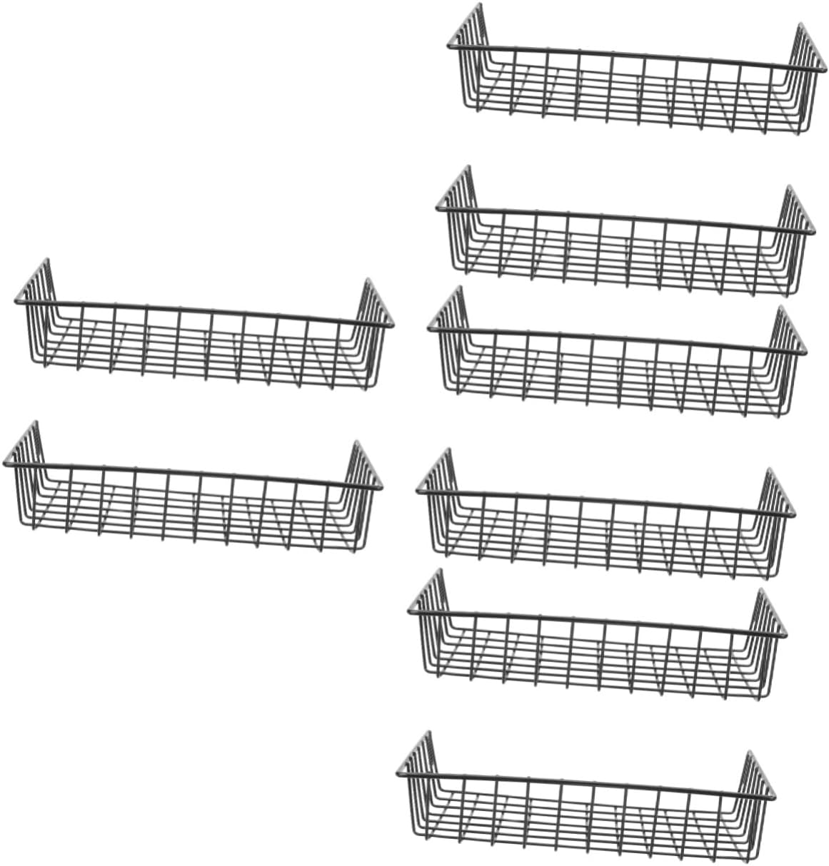 Amosfun 4sets Hanging Wall Baskets Storage Bins for Peg Board Organizers Practical Grid Panel Accessories for Home Office Kitchen and Dorm Decor Space Saving Design Basket 2pcs*4
