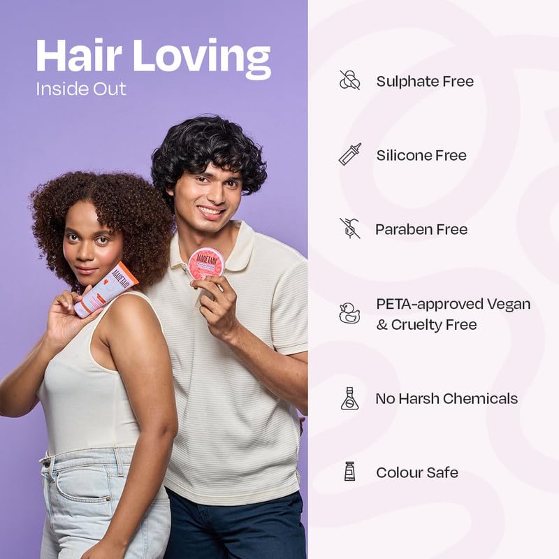 Image of MANETAIN Squeaky Clean Clarifying Shampoo 100ml & Multipurpose Conditioner 100gm | Curl Enhancing, Frizz Control, Protein-Moisture Balance | Hard Water, Product Buildup & Scalp Reset | For All Hair Types | For Men & Women