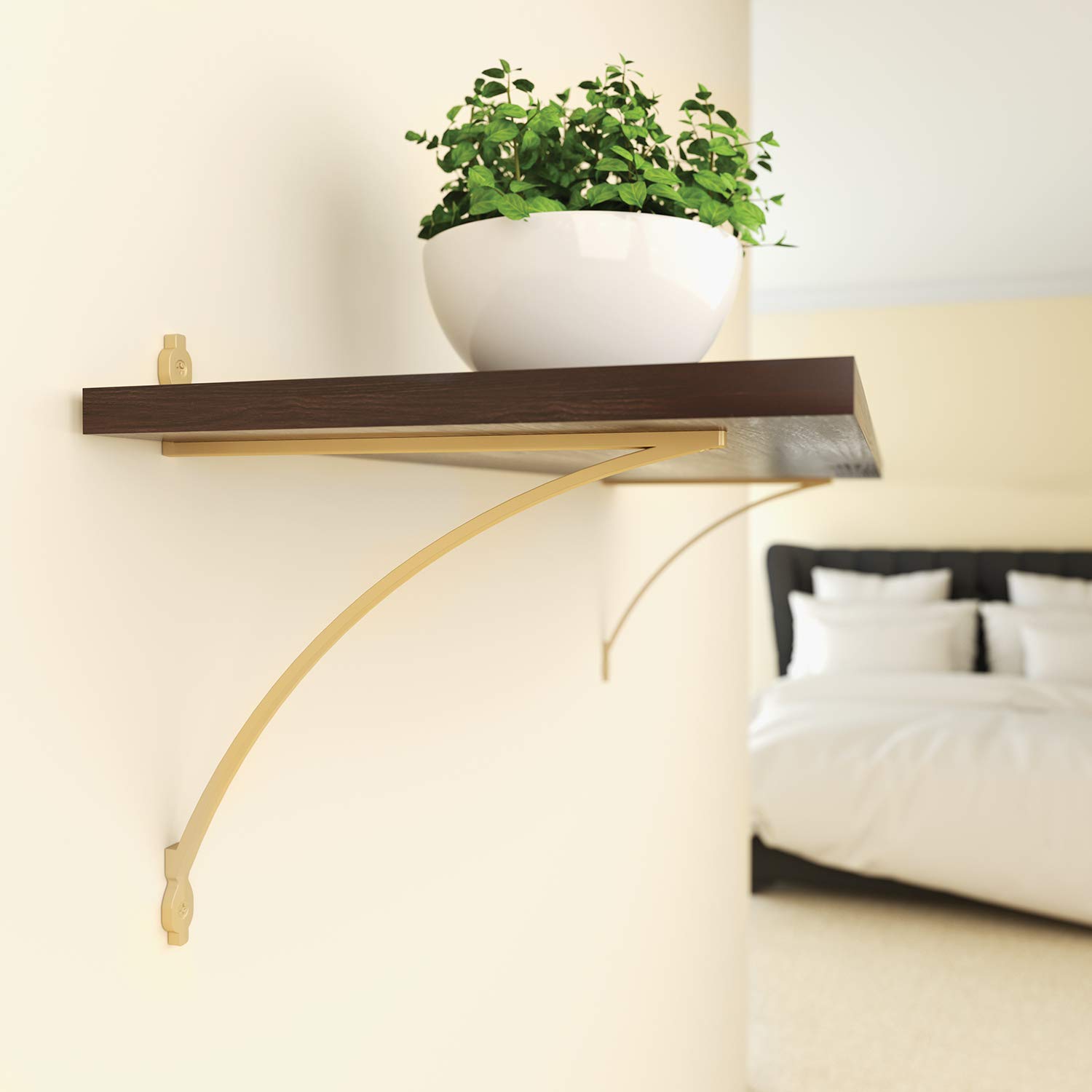 Knape & Vogt 10.25 in. D x 0.65 in. W x 11.30 in. H Satin Gold, Cast Zinc, Decorative Shelf Bracket, 100 lbs - Image 2