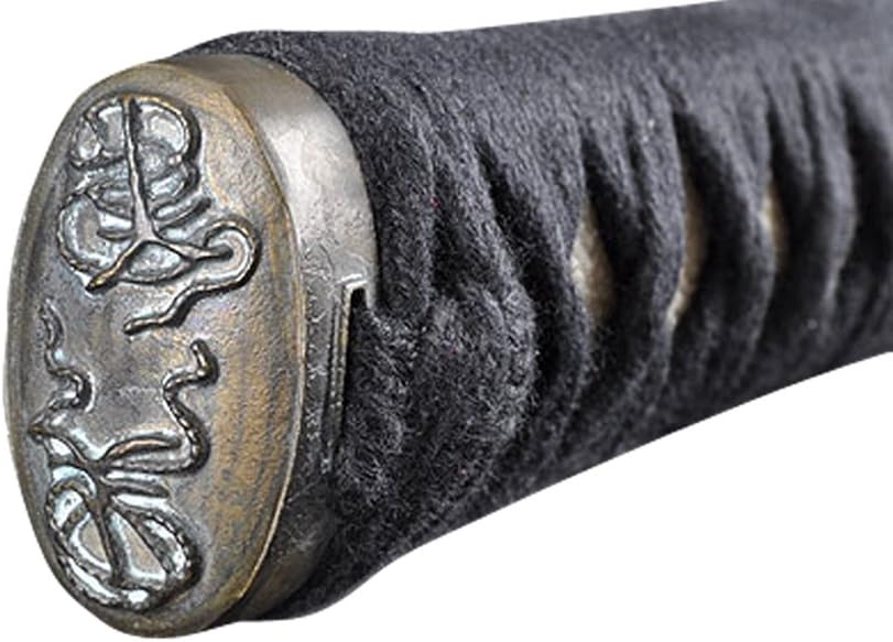 HMS Fully Functional Samurai Katana Sword, 1045 Carbon Steel, Hand Forged Heat Tempered, Full Tang, Sharp, Black Scabbard