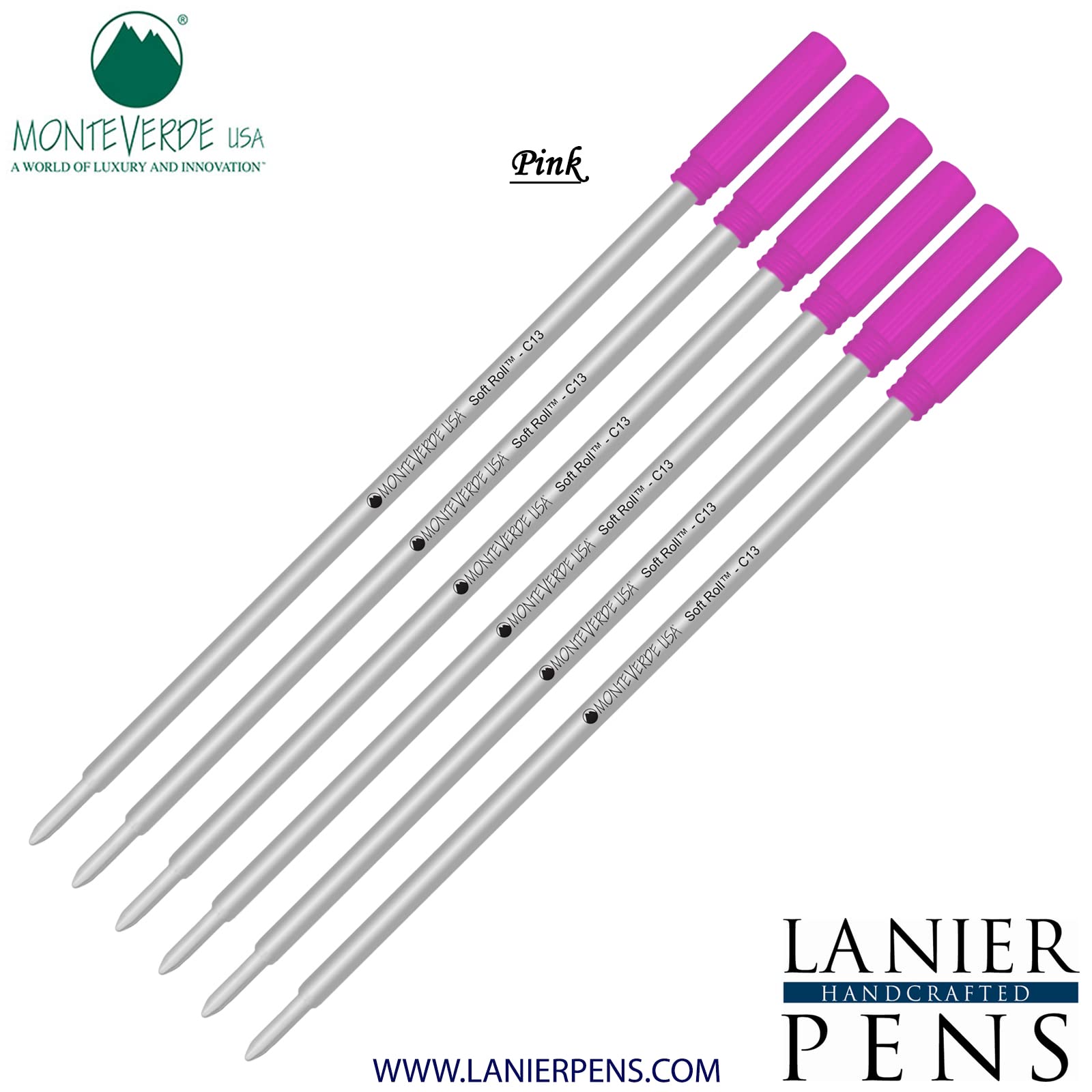 6 Pack – Pink Soft Roll von Monteverde Kugelschreiber für Cross Kugelschreiber