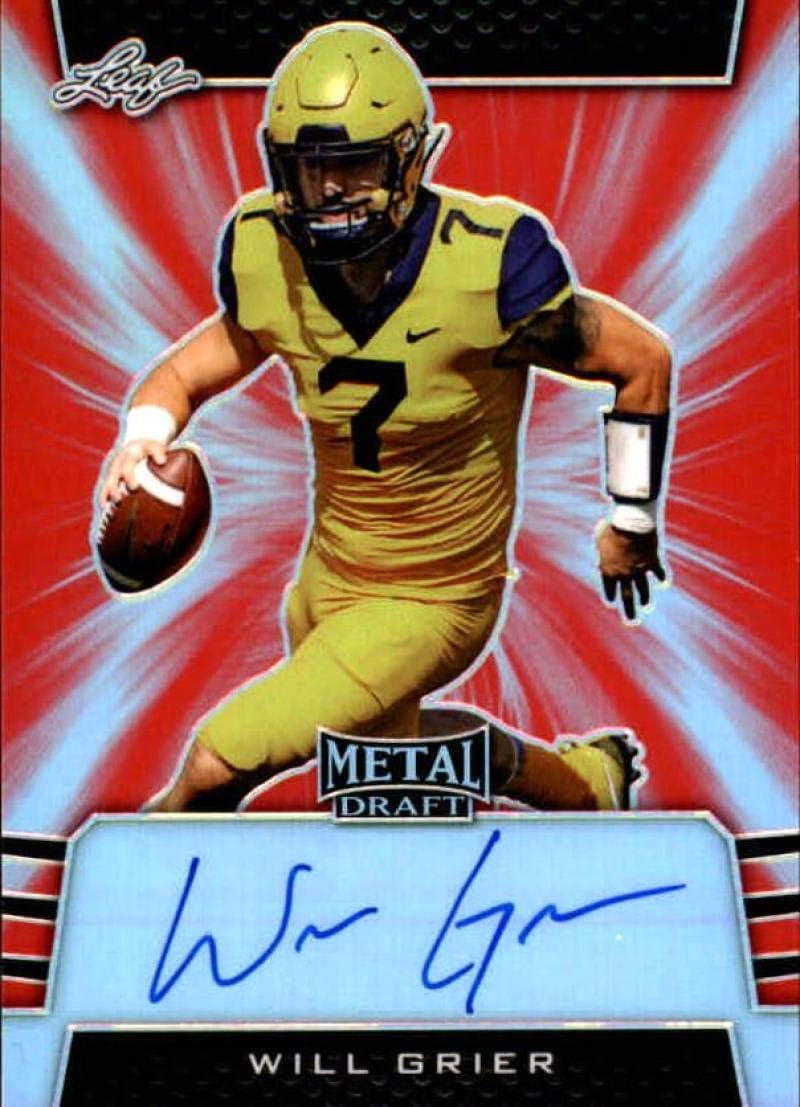 2019 Leaf Metal Draft Autograph Red #BA-WG1 Will Grier RC Rookie AUTO 3/5 Football Trading Card