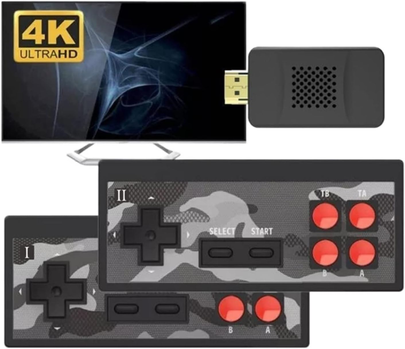 Videojuegos Niños Plug And Play 4K HD Video 64GB Consola De Juegos 2.4G