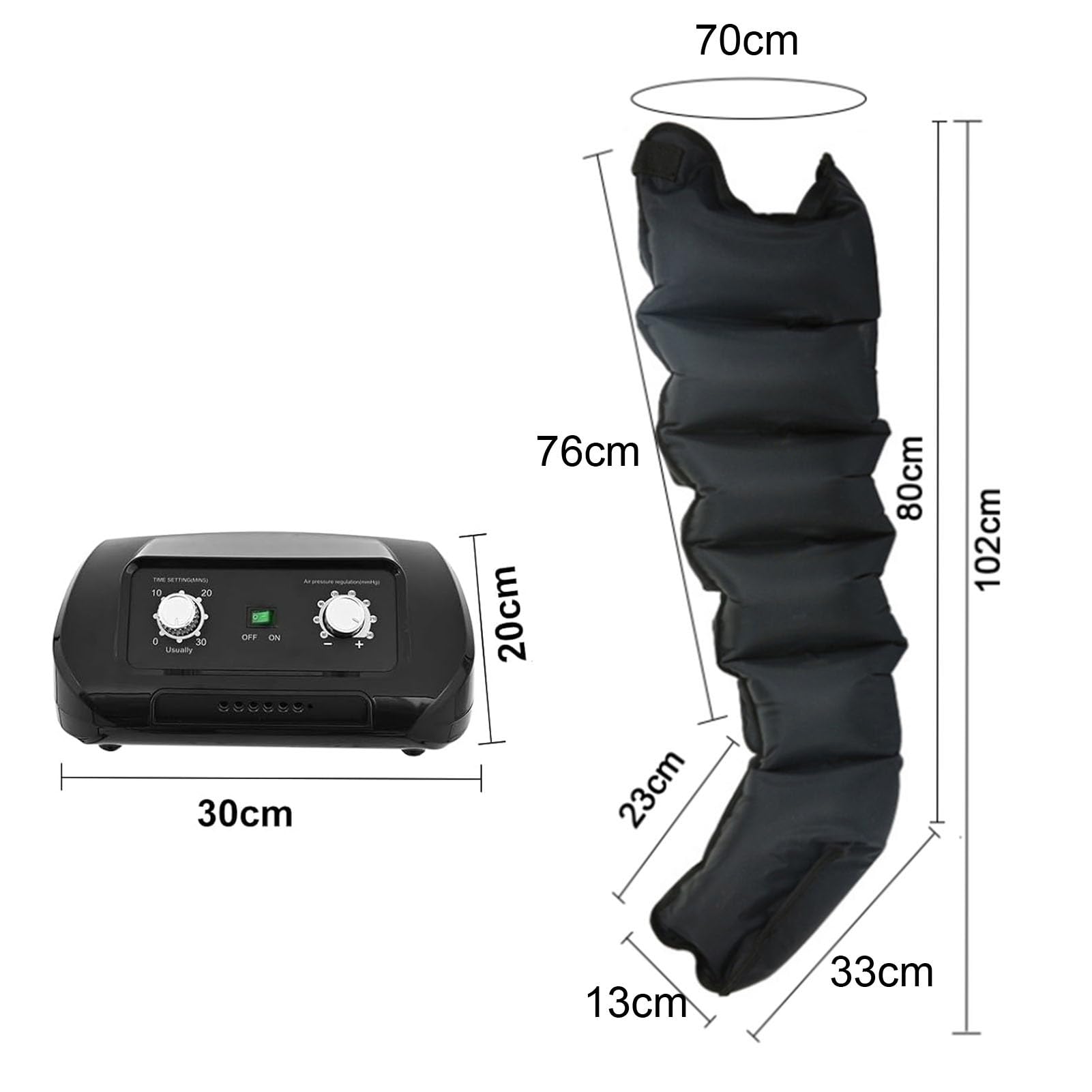 Buty Pressoterapia 6 Komór XXL, Pressoterapia Na Nogi I Brzuch I Ramiona, Urządzenie Do Drenażu Limfatycznego Ciśnienia Powietrza, 0-30 Min, 0-240 MmHg Regulowane