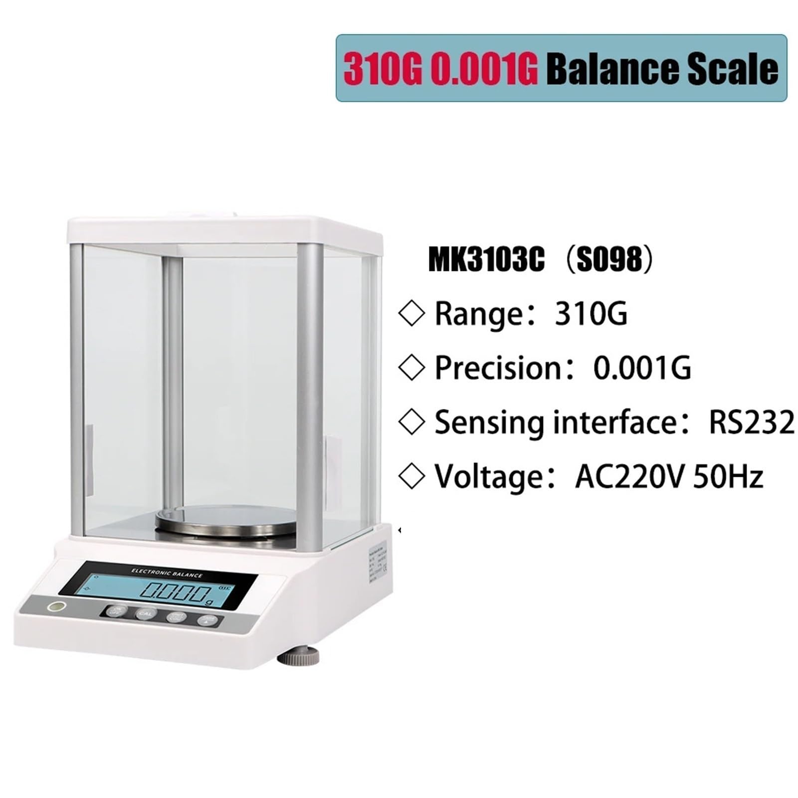Báscula electrónica de laboratorio, balanza analítica precisión 0,001 g, báscula for joyería y cocina Grado comercial