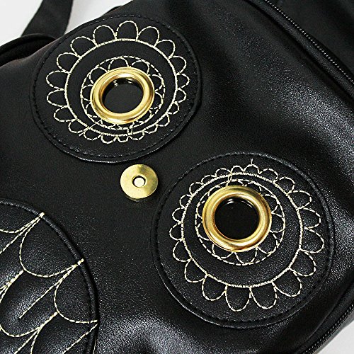 GinTai Mochila feminina de couro sintético com desenho de coruja Mochila casual pequena mochila, pre
