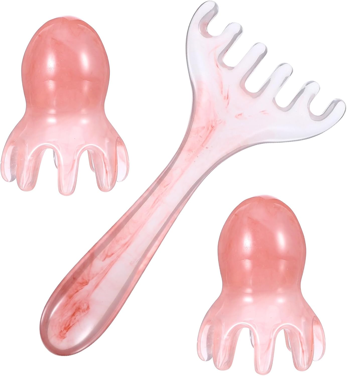 Head Scalp Massager Comb, 3 Pcs Resin Scalp Massager for Headaches Relaxation Head Massage Tool Gua Sha Massage Comb Set Manual Acupressure Tool for Birthday Mother Gifts