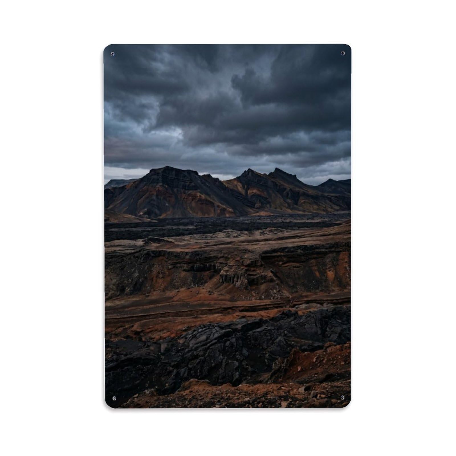 Icelandic Volcanic Living Geology Metal Tin Sign Plaque Wall Decor for Cafe, Club Bar, Office, Home Garden Metal Poster 8x12Inch