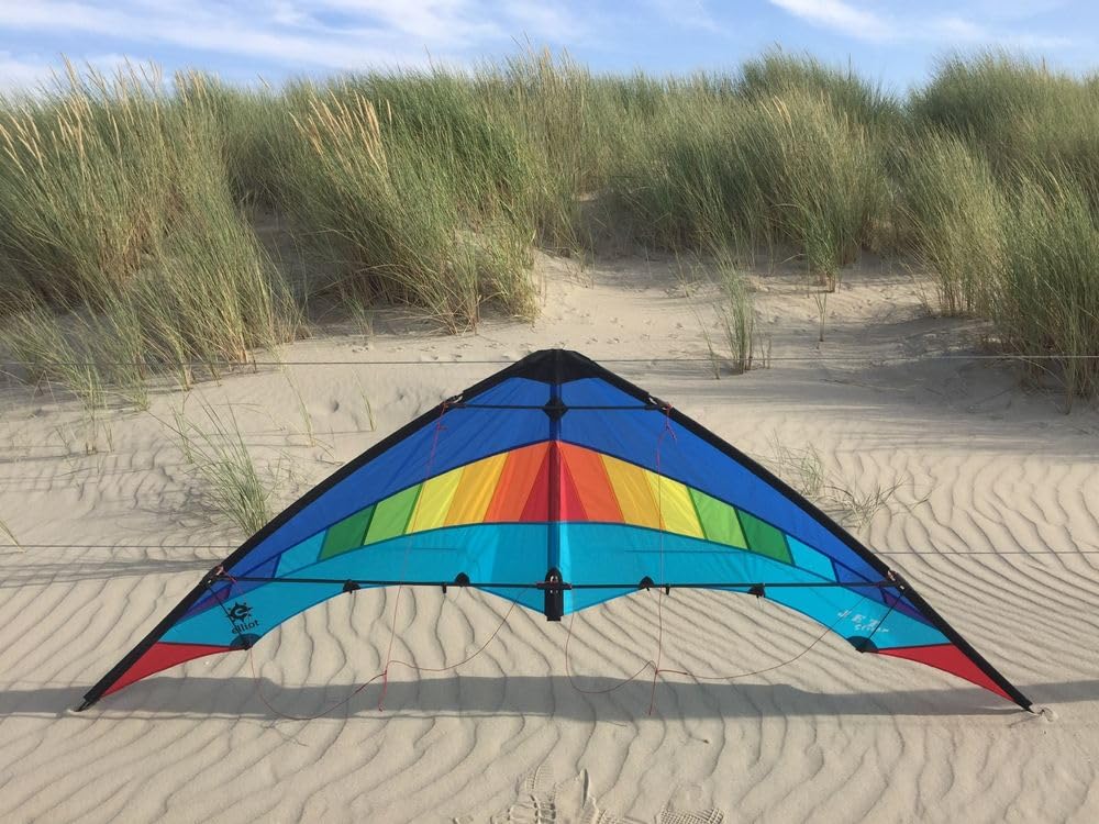 Elliot - 1010517 stuntkite/Allrounder Corriente en Chorro Reloaded, Arco Iris/rtf Azul,