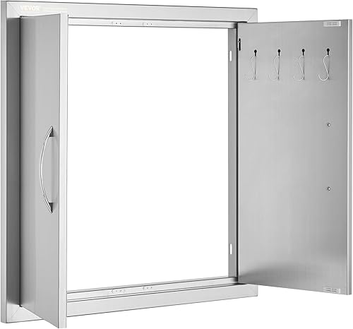 Miniatura 11 de Mophorn - Puerta doble de acero inoxidable cepillado para asador, puertas de cocina exterior para isla de barbacoa y estación de parrilla, 24