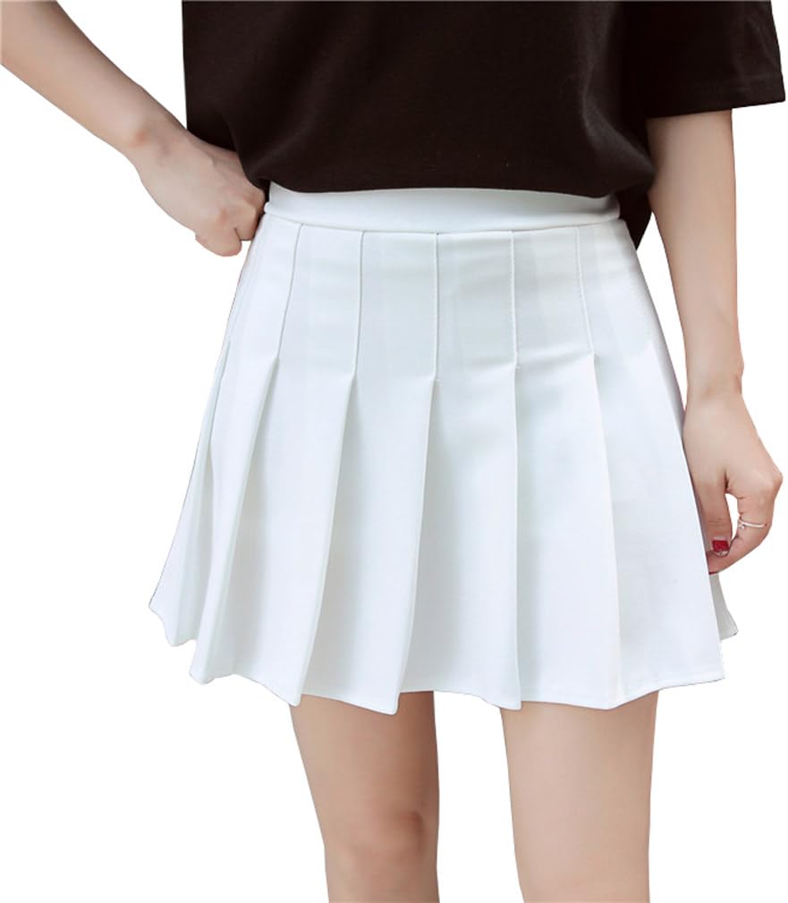 Women Girls Short High Waist Pleated Skater Tennis Skirt