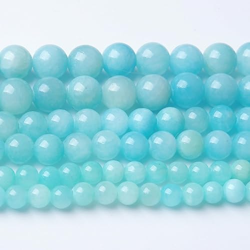Miniatura 47 de Cuentas sueltas redondas de gemas naturales, cuentas de cristal de piedra energética para hacer joyas 15" (Cristales de cuarzo de fresa, jades, 6MM)