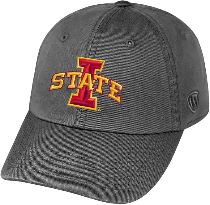 Collegiate Hats - Fitted Caps Adjustable Hats and Snapbacks Available (Adjustable Hat, Iowa State Charcoal) — image 1