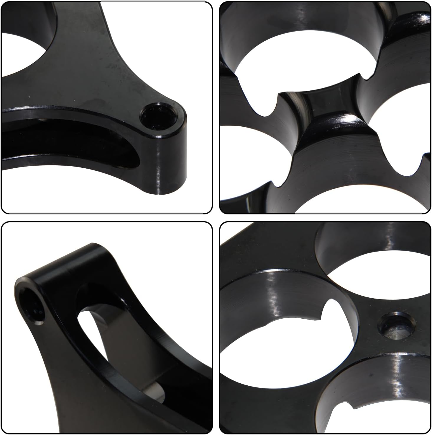 1" Aluminum Carburetor Spacer Square Bore 4 Port Mounting Hardware Compatible with Chevy GM LS1 LS2 LS3 LS6 LS7 LS9 LSX Ford 302 SBC Black