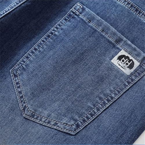 Men Spring Summer Basic Style Thin Print Jeans Male Loose Straight Denim Pants Slim Fit Breathable Trousers2