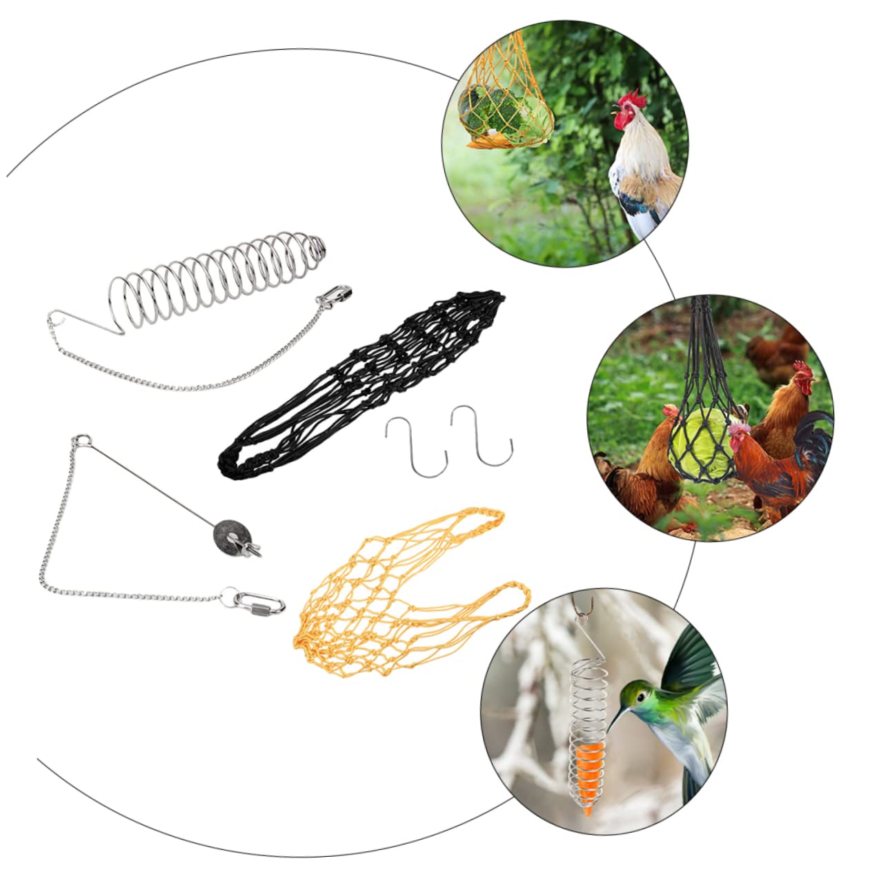 Happyyami Futterkorb für Hühner mit Slow Feeding Funktion, Hängbar