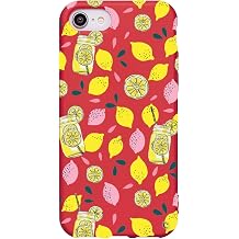 iPhone 7 ile Uyumlu Premium  i Kadifeli Limonata Desenli Silikon K l f, K rm z  PatternCollections_18