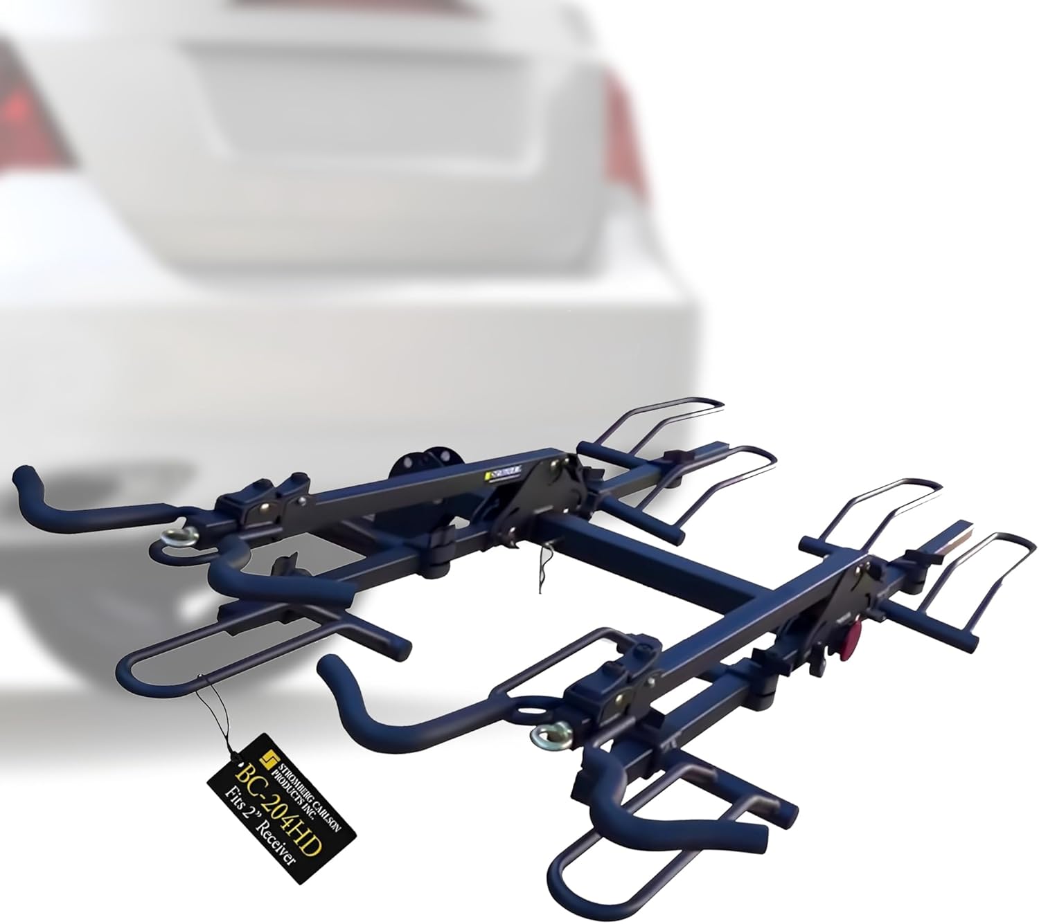 Stromberg Carlson BC-204HD Heavy Duty Platform Mount Bike Rack – Folding Hitch Carrier for 4 Bikes, Fits 2″ Hitch Receiver, Durable Transport Solution, Compatible with Cars, SUVs, Truck and Trailer