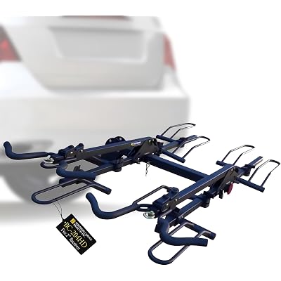 Stromberg Carlson BC-204HD Heavy Duty Platform Mount Bike Rack – Folding Hitch Carrier for 4 Bikes, Fits 2" Hitch Receiver, Durable Transport Solution, Compatible with Cars, SUVs, Truck and Trailer