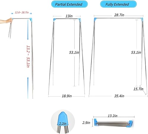 Miniatura 4 de Perchero portátil de viaje compacto de acero inoxidable plegable mini perchero de secado para viajes camping habitación de hotel lavandería disfraz