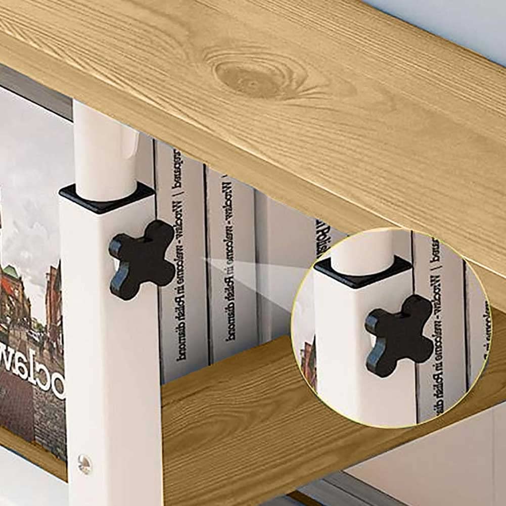 BAKAJI Escritorio Mesa de Trabajo Porta PC Ordenador Altura Regulable Mesa sofá con Tablero y Estante Inferior de Madera MDF Estructura Metal diseño Moderno 60 x 40 x 86 cm (Roble)