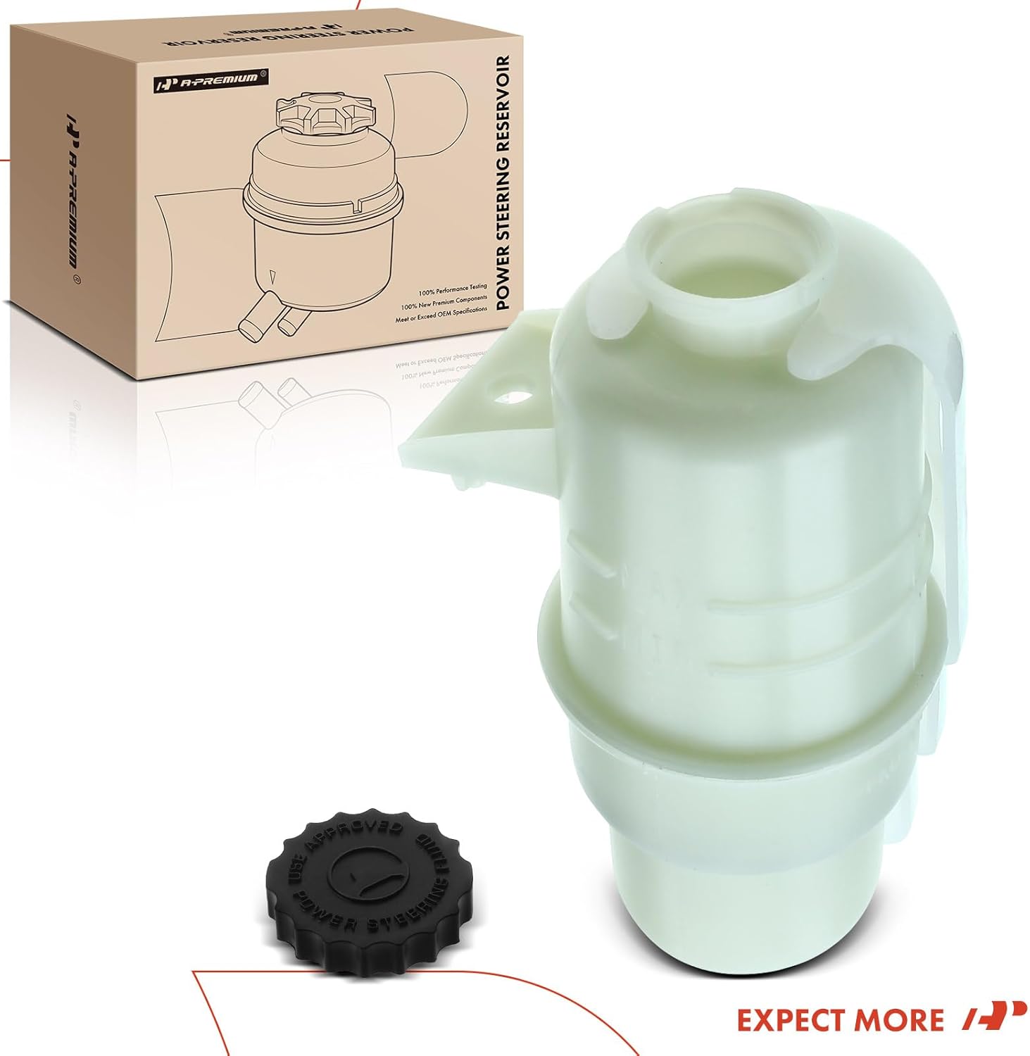 A-Premium Power Steering Reservoir/Tank with Cap Compatible with Dodge Journey 2009-2010 Avenger 2009-2014 & Chrysler 200 2011-2014 Sebring 2009-2010, L4 2.4L