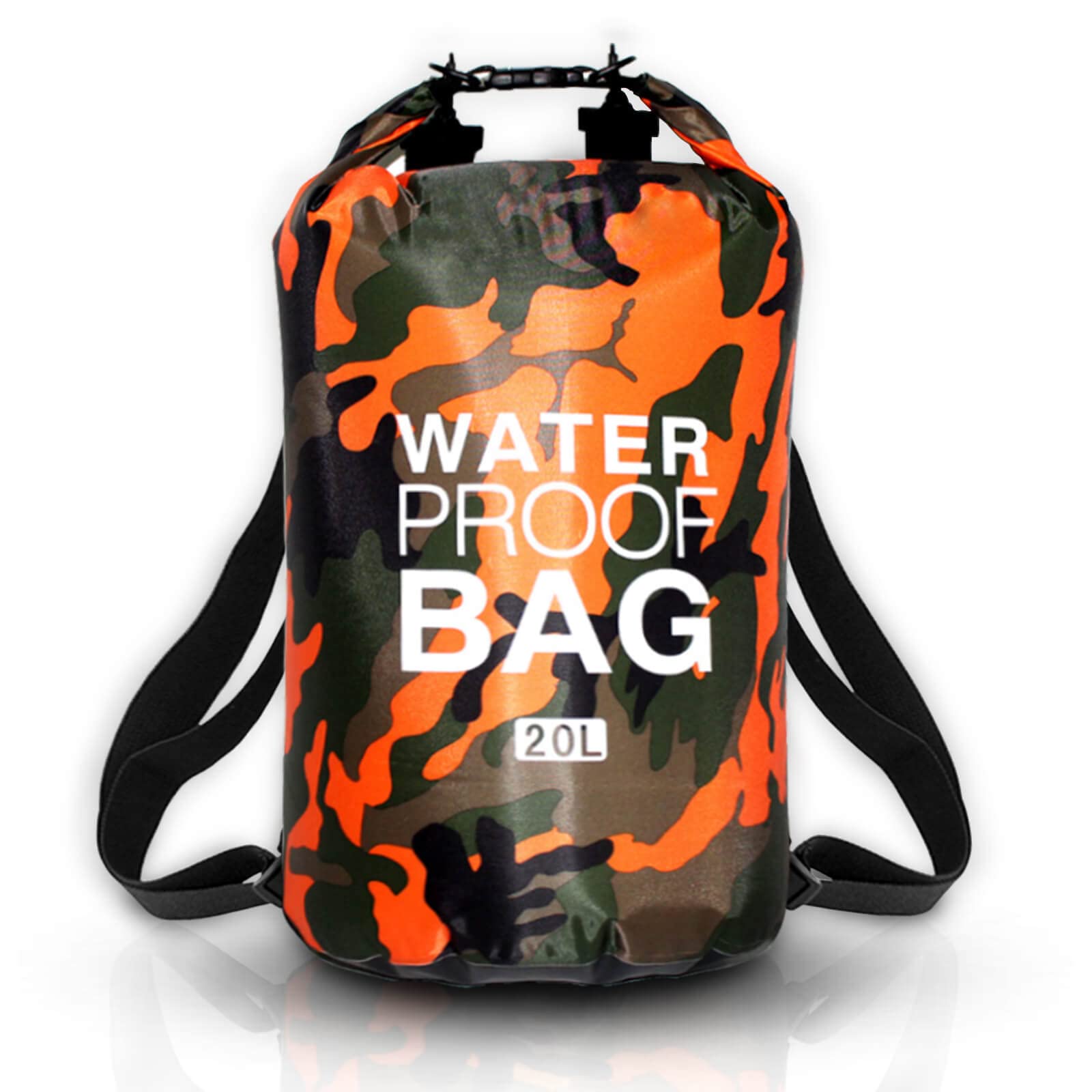 JSRHEEM Sac Étanche, Dry Bag 10L 20L 30L A Vec Sangle Réglable, Idéal Pour Activités De Plein Air Et Sports Aquatiques, Kayak, Rafting, Natation, Bateau Canoeing, Plage (Camouflage Orange, 30 Litres JSRHEEM Sac Étanche, Dry Bag 10L 20L 30L A Vec Sangle Réglable, Idéal Pour Activités De Plein Air Et Sports Aquatiques, Kayak, Rafting, Natation, Bateau Canoeing, Plage (Camouflage Orange, 30 Litres
