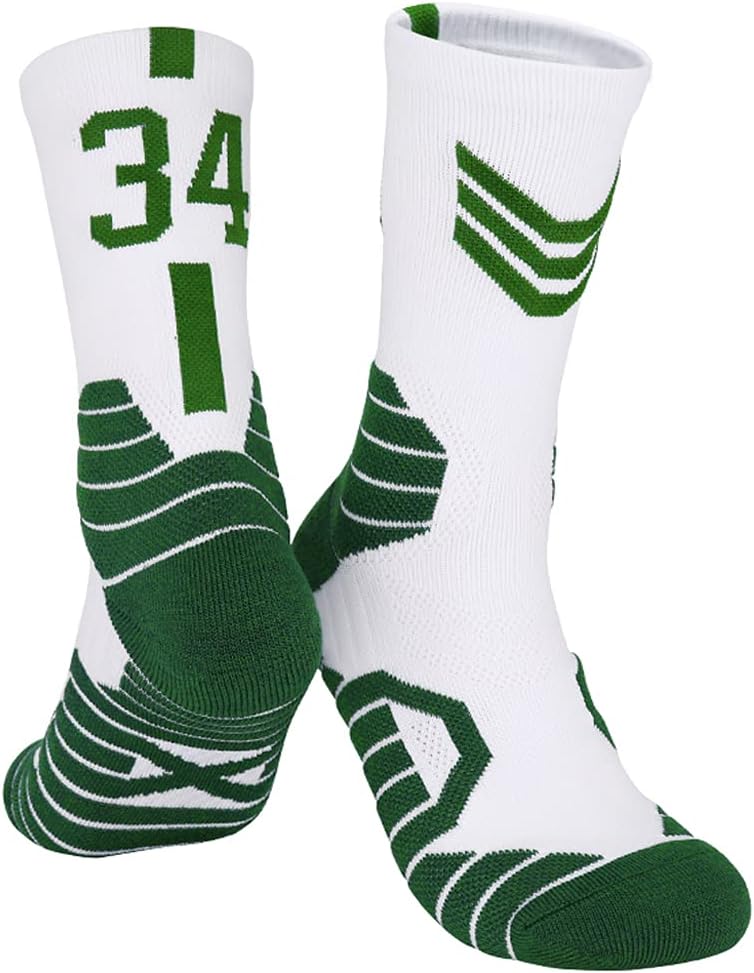 Basketball Socks 3 Pairs, Athletic Socks with 3D Ankle Protection , Compression Cushion Sport Socks for Men &