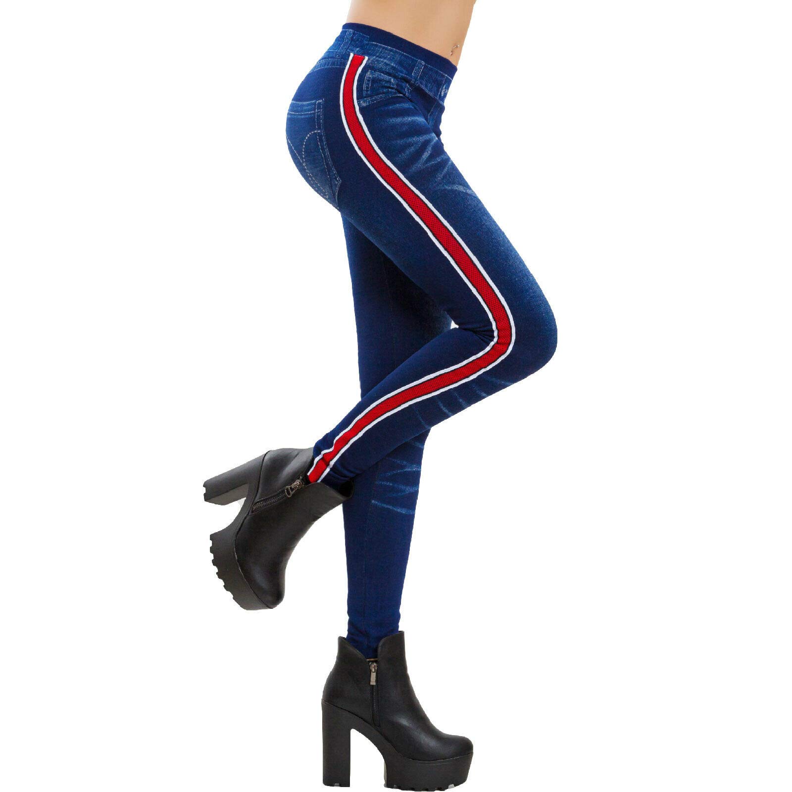 INFISPACEWomen's Skinny Fit Blue Leggings (Medium)