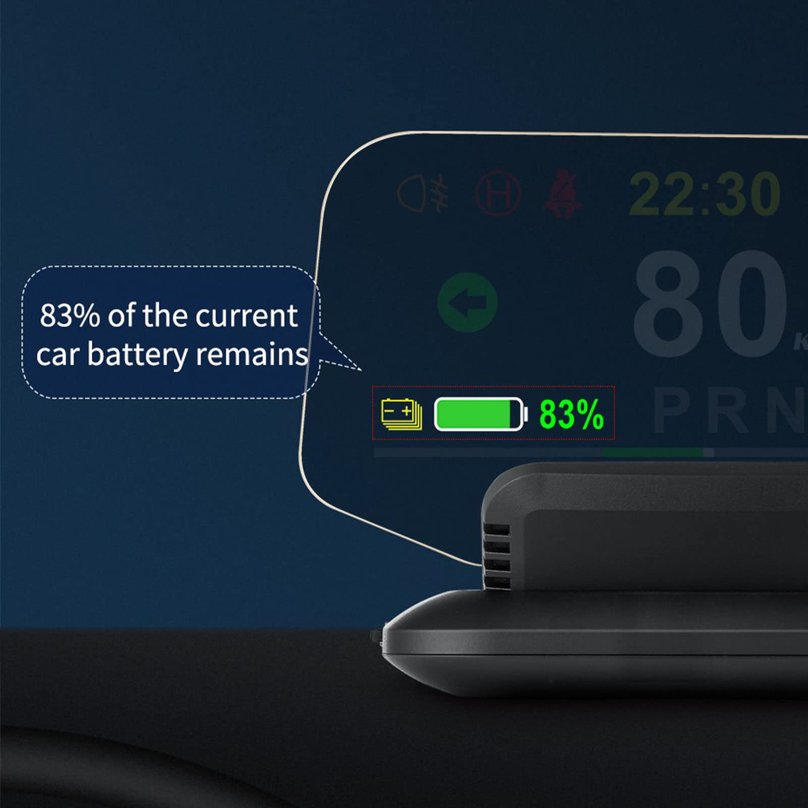 Pantalla frontal de 12 V OBD2 GPS velocímetro parabrisas HUD apto para modelo 3 Y, proyector de navegación Bluetooth de alta definición con alfombrilla antideslizante, brillo