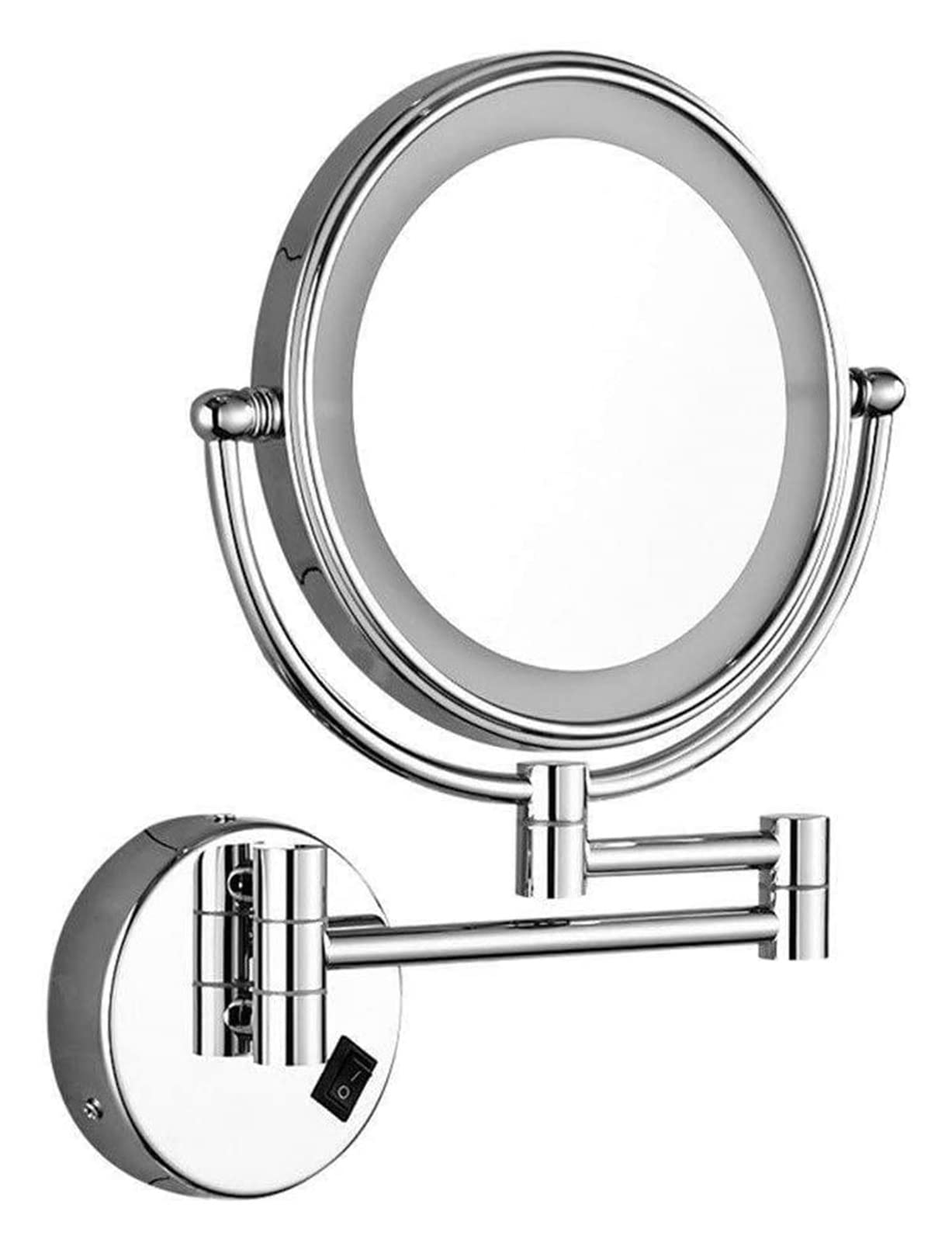 Miroir de Maquillage éclairé LED 7X avec Bras Pliant Orientable 8 Pouces
