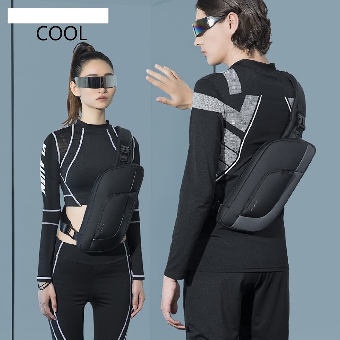 Borsa a tracolla versatile per sport all'aperto, viaggi e uso quotidiano (grigio)