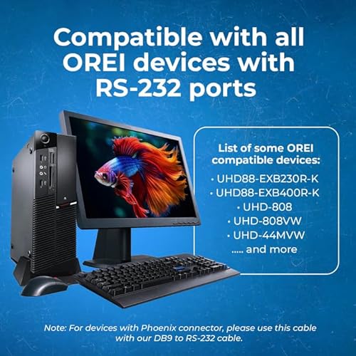 image for OREI USB 2.0 to Serial (9 Pin) DB-9 RS 232 Serial Cable for Serial Con