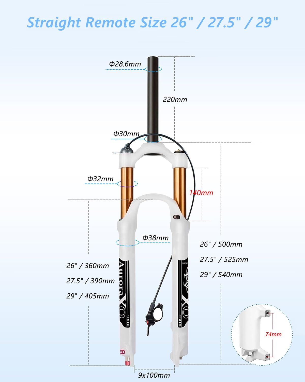 エアサスペンション 140mmトラベル Amazon.co.jp: XQ エアサスペンションフォーク 140mmトラベル、26/27.5