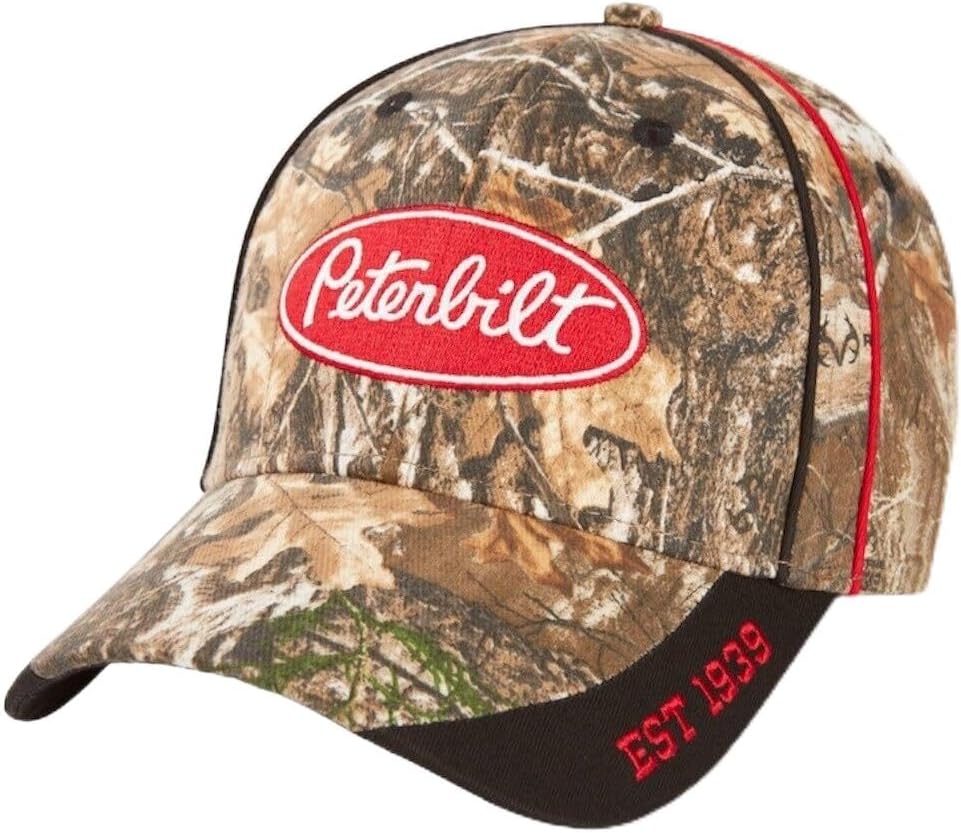 Peterbilt Trucks Motors Camo w/Red Piping Est. 1939 Trucker Hat/Cap