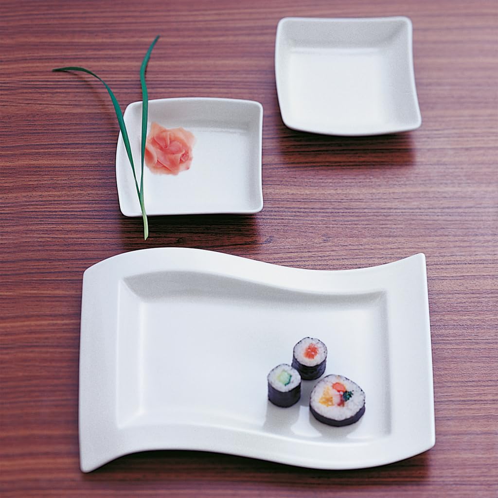 Villeroy & Boch NewWave Schälchen 4er Set, 12 x 12 cm, Servierschälchen in geschwungener Form, Premium Porzellan, Weiß