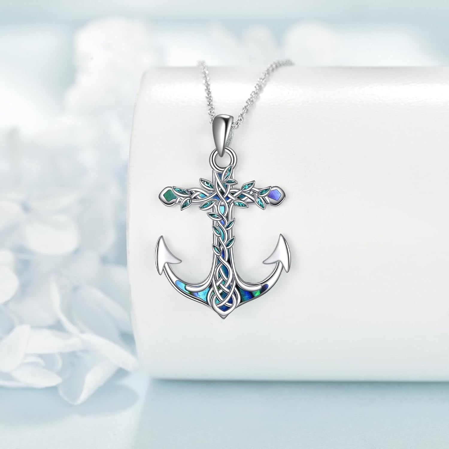 Anchor Necklace for Women Sterling Silver Tree of Life Pendant Necklace Nautical Sailor Jewelry for Women - Image 6